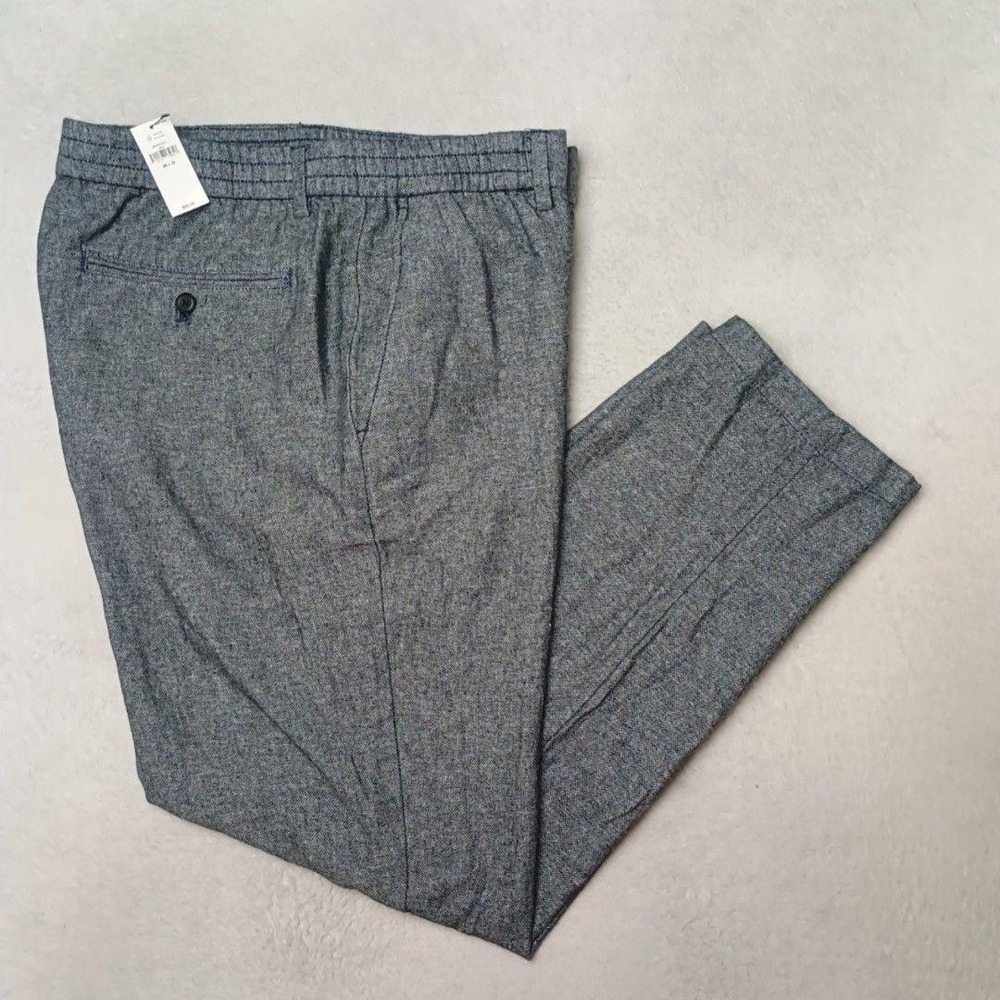 Banana Republic Pants Men 36x29 Gray Jogger Athletic Fit Linen Herringbone